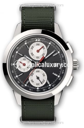 IWC Ingenieur Chronograph Custom Stainless Steel / Black-Silver-Red / NATO IW3808-DI