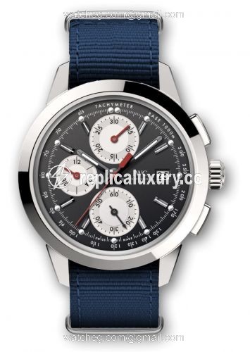 IWC Ingenieur Chronograph Custom Stainless Steel / Black-Silver-Red / NATO IW3808-DJ