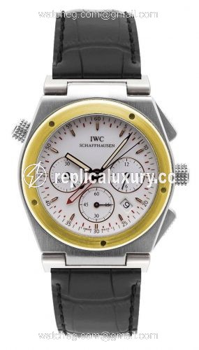 IWC Ingenieur Mecaquartz Chronograph Alarm Stainless Steel / Yellow Gold / White / Strap IW3815-04