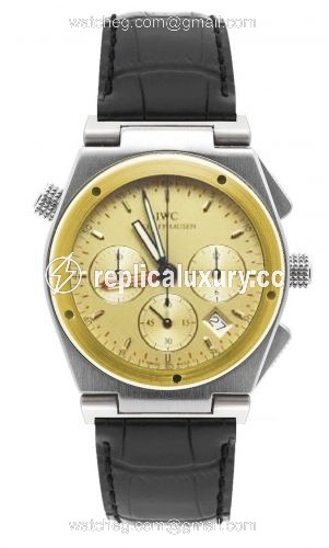 IWC Ingenieur Mecaquartz Chronograph Alarm Stainless Steel / Yellow Gold / Champagne / Strap IW3815-05