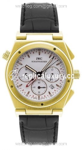 IWC Ingenieur Mecaquartz Chronograph Alarm Yellow Gold / White / Strap IW3815-07