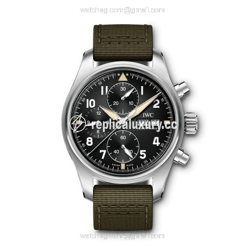 IWC Pilot's Watch Chronograph Spitfire Stainless Steel / Black / Textile IW3879-01