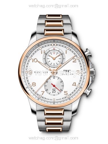 IWC Portugieser Yacht Club Chronograph Stainless Steel / Red Gold / Silver / Bracelet IW3907-03