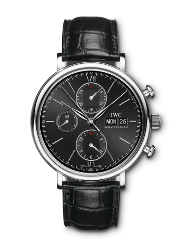 IWC Portofino Chronograph Stainless Steel / Black / Alligator IW3910-29