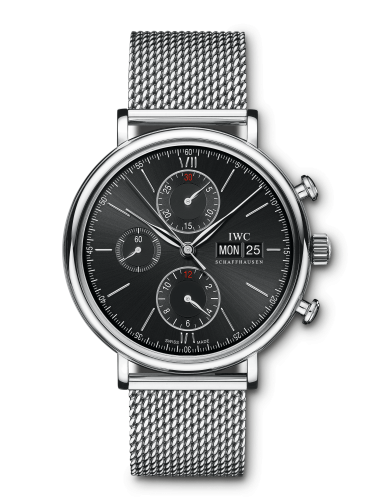 IWC Portofino Chronograph Stainless Steel / Black / Milanese IW3910-30