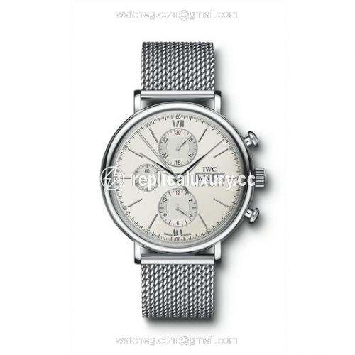 IWC Portofino Chronograph Stainless Steel / Silver / Milanese IW3910-09