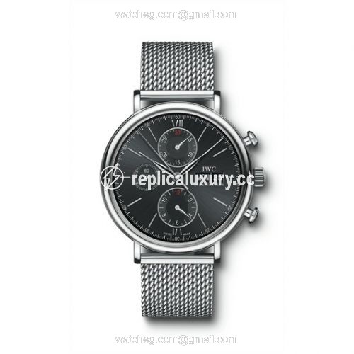 IWC Portofino Chronograph Stainless Steel / Black / Milanese IW3910-10