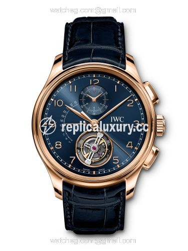 IWC Portugieser Tourbillon Retrograde Chronograph Armor Gold / Blue / Boutique Edition IW3940-05
