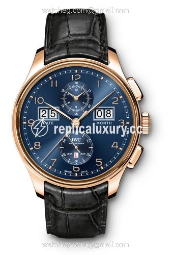 IWC Portugieser Perpetual Calendar Digital Date-Month Edition "75th Anniversary" Red Gold / Blue IW3972-04