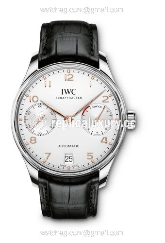 IWC Portugieser Automatic 5007 Stainless Steel / Silver / Gold Numerals IW5007-04