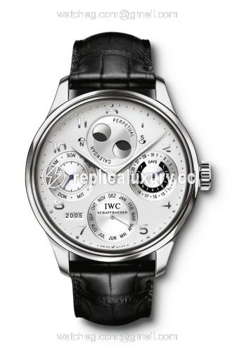 IWC Portuguese Perpetual Calendar 5021 Platinum / Silver IW5021-09