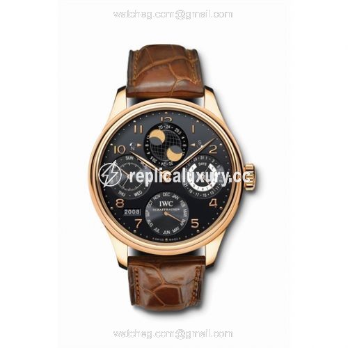 IWC Portuguese Perpetual Calendar 5021 Rose Gold / Black IW5021-19