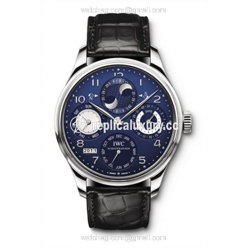 IWC Portugieser Perpetual Calendar 5021 White Gold / Blue IW5021-21