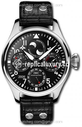 IWC Big Pilot Perpetual Calendar Stainless Steel / Black / Bucherer IW5026-07