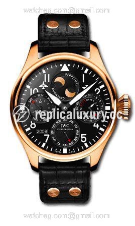 IWC Big Pilot Perpetual Calendar Red Gold / Black / Swiss Fine Time IW5026-09