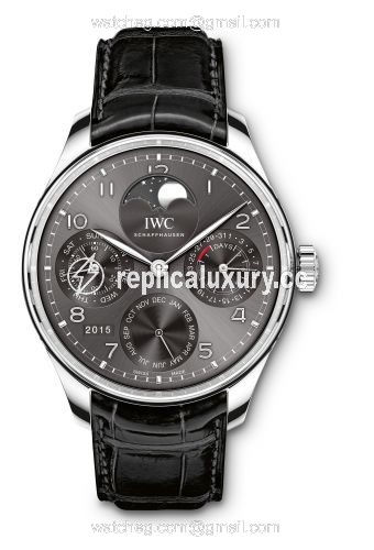 IWC Portugieser Perpetual Calendar Single Moon White Gold / Ardoise IW5033-01