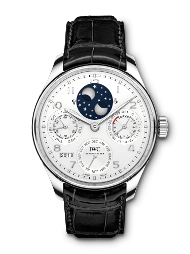 IWC Portugieser Perpetual Calendar Double Moon Platinum / Silver IW5034-06
