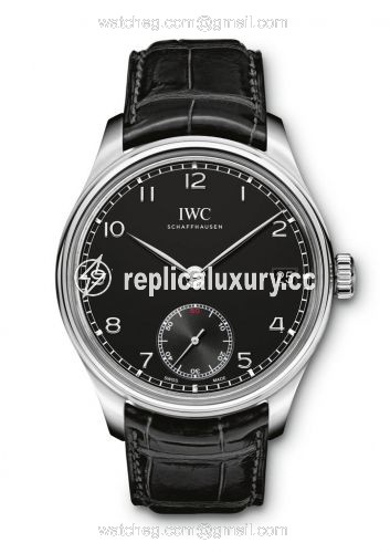 IWC Portuguese Hand-Wound Eight Days Stainless Steel / Black IW5102-02