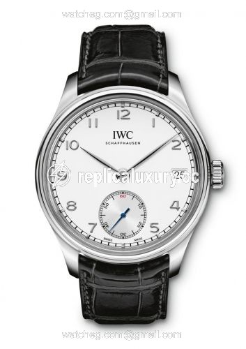 IWC Portuguese Hand-Wound Eight Days Stainless Steel / Silver IW5102-03