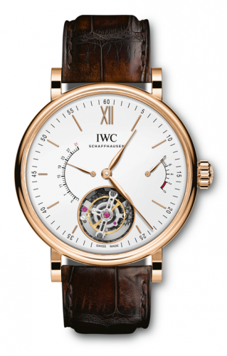IWC Portofino Hand-Wound Tourbillon Retrograde Red Gold / Silver IW5165-01