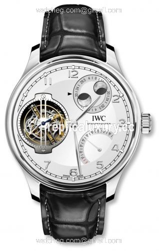 IWC Portugieser Constant-Force Tourbillon Double Moon Platinum / Silver IW5901-05
