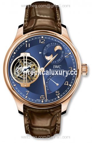 IWC Portugieser Constant-Force Tourbillon Double Moon Red Gold / Blue IW5901-06