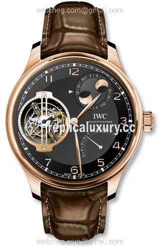 IWC Portugieser Constant-Force Tourbillon Double Moon Red Gold / Black IW5901-07