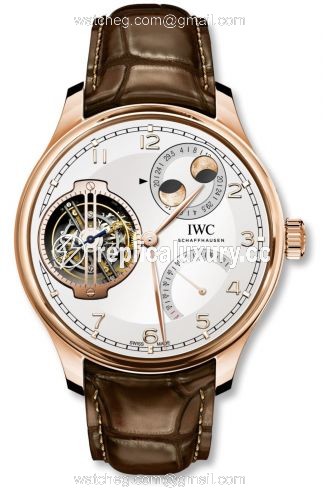 IWC Portugieser Constant-Force Tourbillon Double Moon Red Gold / Silver IW5901-08