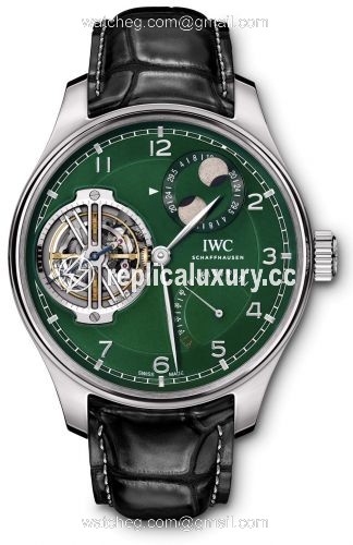 IWC Portugieser Constant-Force Tourbillon Double Moon Platinum / Green IW5901-10