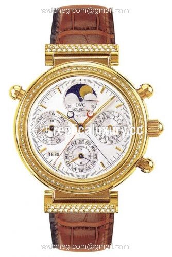 IWC Da Vinci Perpetual Rattrapante Yellow Gold / Diamond / Silver / German IW8154-01