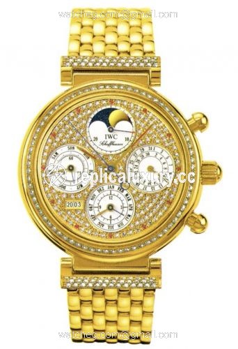 IWC Da Vinci Perpetual Yellow Gold / Diamond / Paved / English IW9253-07