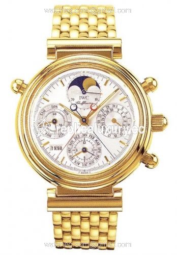 IWC Da Vinci Perpetual Rattrapante Yellow Gold / Silver / French / Bracelet IW9254-04
