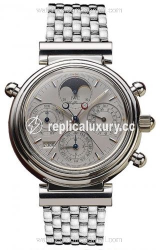 IWC Da Vinci Perpetual Rattrapante Platinum / Silver / Italian / Bracelet IW9254-06