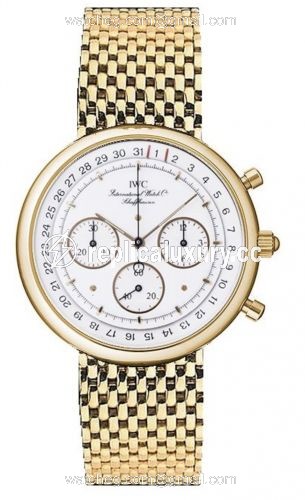 IWC Portofino Chronograph MecaQuartz Yellow Gold / White / Bracelet IW9551-01