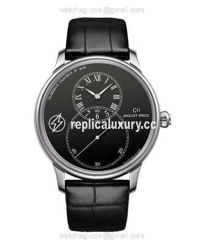 Jaquet Droz Grande Seconde 43 Black Enamel / White Gold J003034284