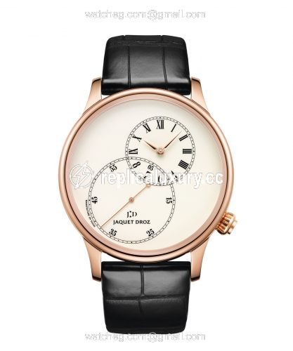 Jaquet Droz Grande Seconde 43 Decentree Ivory Enamel / Red Gold J006033200