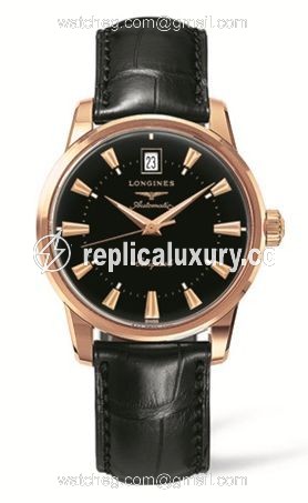Longines Conquest Heritage Pink Gold Black L1.611.8.52.4