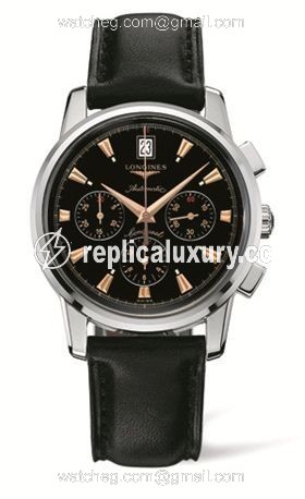Longines Conquest Heritage Chronograph Black / Calf L1.641.4.52.2