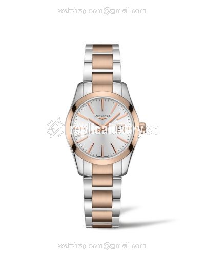 Longines Conquest Classic Quartz 29.5 Stainless Steel / Red Gold PVD / Silver L2.286.3.72.7