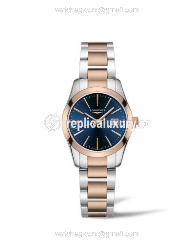 Longines Conquest Classic Quartz 29.5 Stainless Steel / Red Gold PVD / Blue L2.286.3.92.7