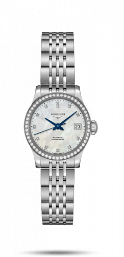 Longines Record 26mm Stainless Steel / Diamond / MOP-Diamond / Bracelet L2.320.0.87.6