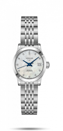 Longines Record 26mm Stainless Steel / MOP-Diamond / Bracelet L2.320.4.87.6