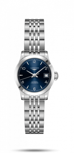 Longines Record 26mm Stainless Steel / Blue Arabic / Bracelet L2.320.4.96.6
