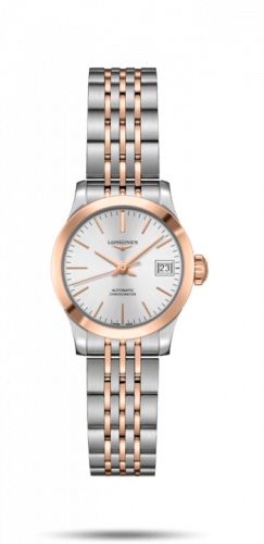 Longines Record 26mm Stainless Steel / Pink Gold / Silver / Bracelet L2.320.5.72.7