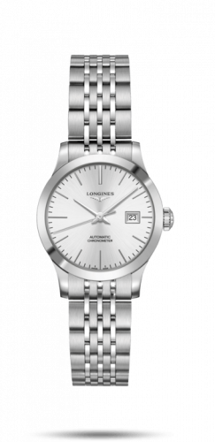 Longines Record 30mm Stainless Steel / Silver / Bracelet L2.321.4.72.6