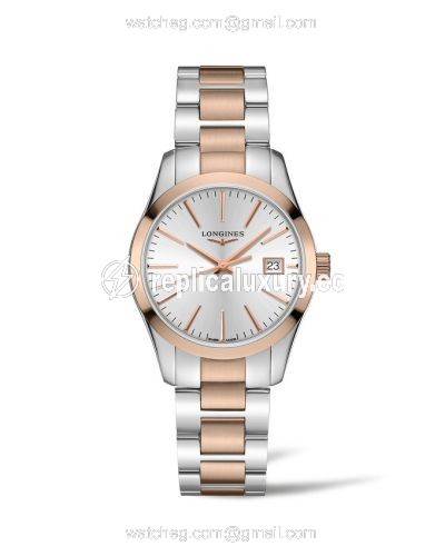 Longines Conquest Classic Quartz 34 Stainless Steel / Red Gold PVD / Silver L2.386.3.72.7