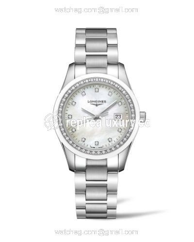 Longines Conquest Classic Quartz 34 Stainless Steel / Ceramic / Diamond / Black L2.387.0.87.6