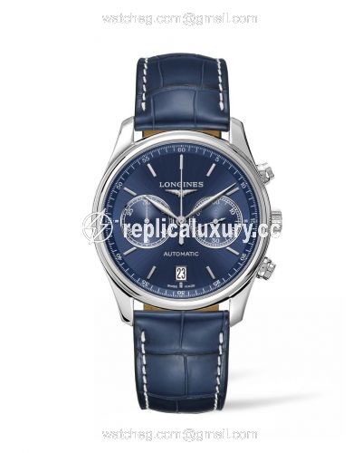 Longines Master Collection Chronograph 40 Stainless Steel / Blue / Strap L2.629.4.92.0