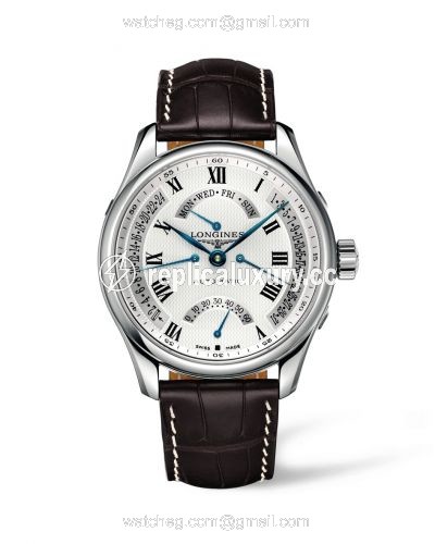 Longines Master Collection 44 Retrograde Stainless Steel / Silver-Roman / Alligator XL L2.717.4.71.5