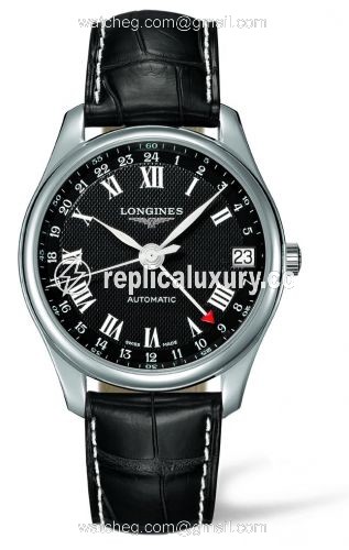 Longines Master Collection 42 24h Stainless Steel / Black-Roman / Alligator L2.718.4.50.7